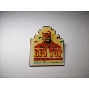 Bally's Casino Atlantic City Pinback Enamel Badge Big Top Tiger Slot Tournament
